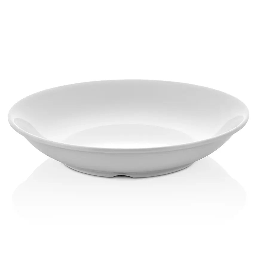 Külsan 3219.PW International porselen beyazı kırılmaz melamin çukur tabak (19.5 cm).