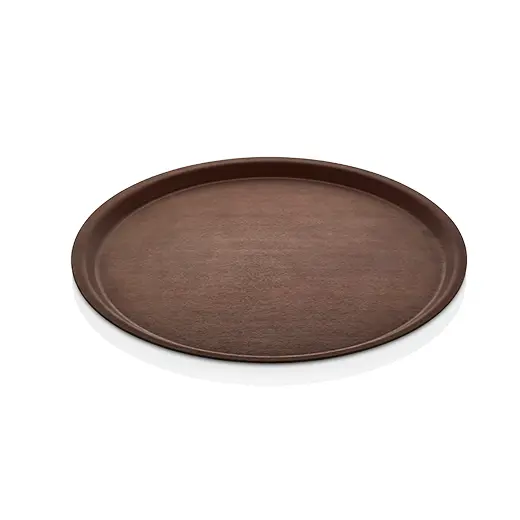 Arcoform 43.MA maun lamineli büyük yuvarlak servis tepsisi (43 cm çap).