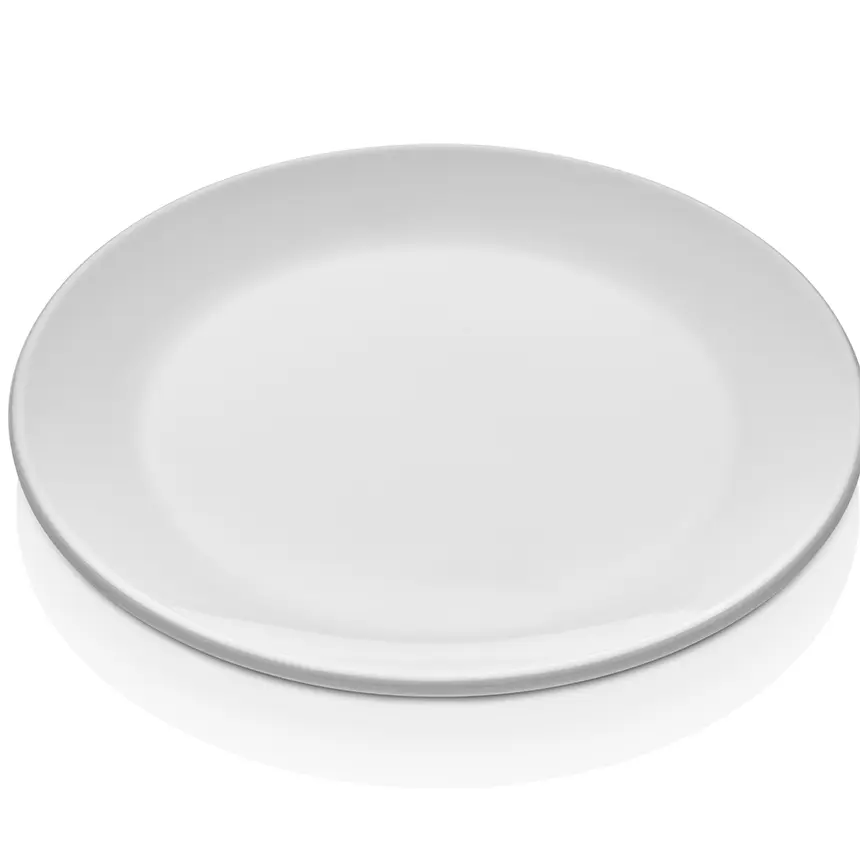 Külsan D3123.PW Diamond porselen beyazı ekonomik kırılmaz melamin ana yemek tabağı (23 cm).