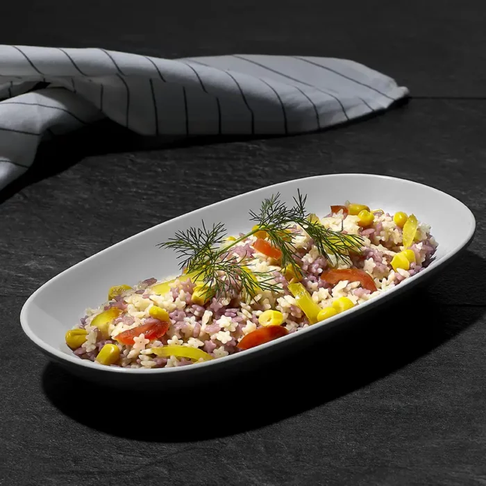 Oval Kayık Tabak - 25x14 cm Beyaz D3425.PW - Görsel 3