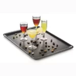 Siyah renkli büyük laminat servis tepsisi Arcoform 4875.S (48x75 cm).