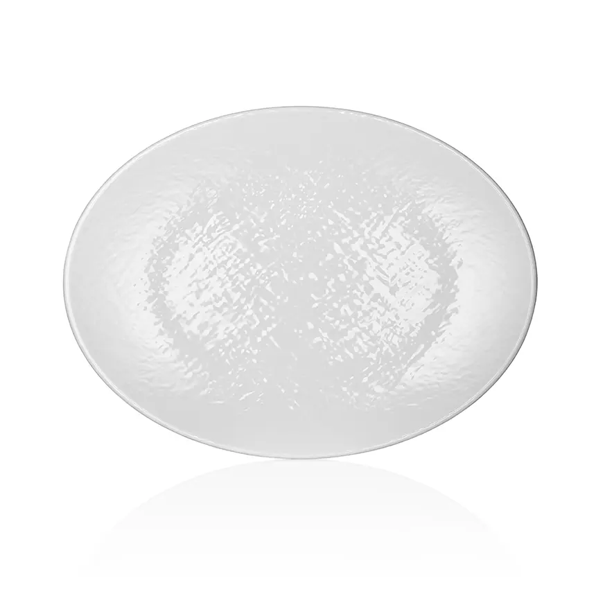 Külsan 11849.CW Tilda krem beyaz parlak kırılmaz melamin ekstra büyük oval tabak (49x36.5 cm).
