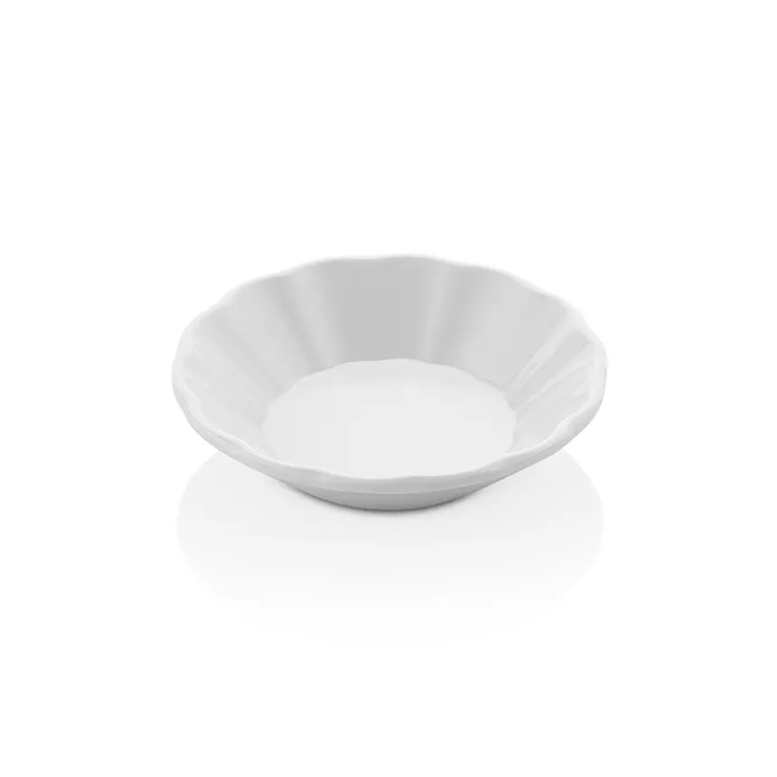 Külsan 15121.PW Drinkware porselen beyazı parlak kırılmaz melamin eko çay tabağı altlığı (11 cm).