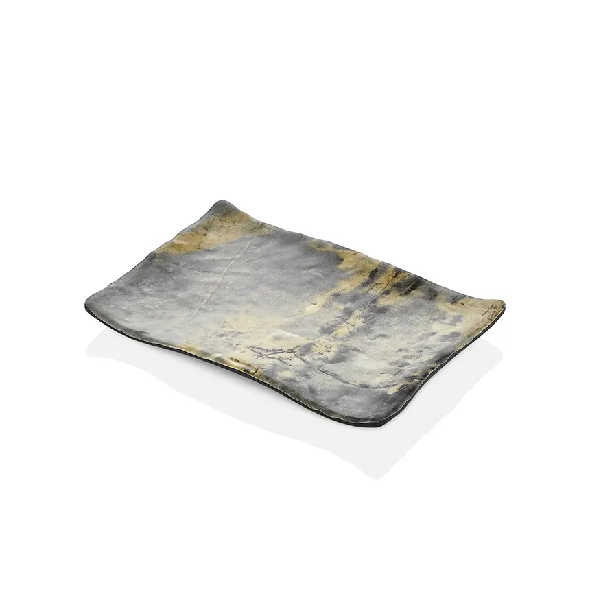 "Kulsan 30027.RM Terra Royal Marble gri melamin dikdörtgen tabak 27,7x19,2 cm"