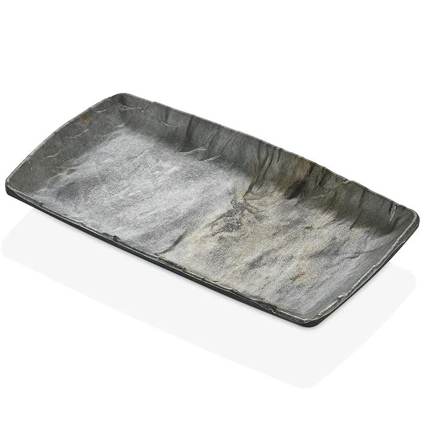 "Kulsan 41016.RM Polaris Royal Marble gri melamin ikram tabağı 15,4x8,9 cm"