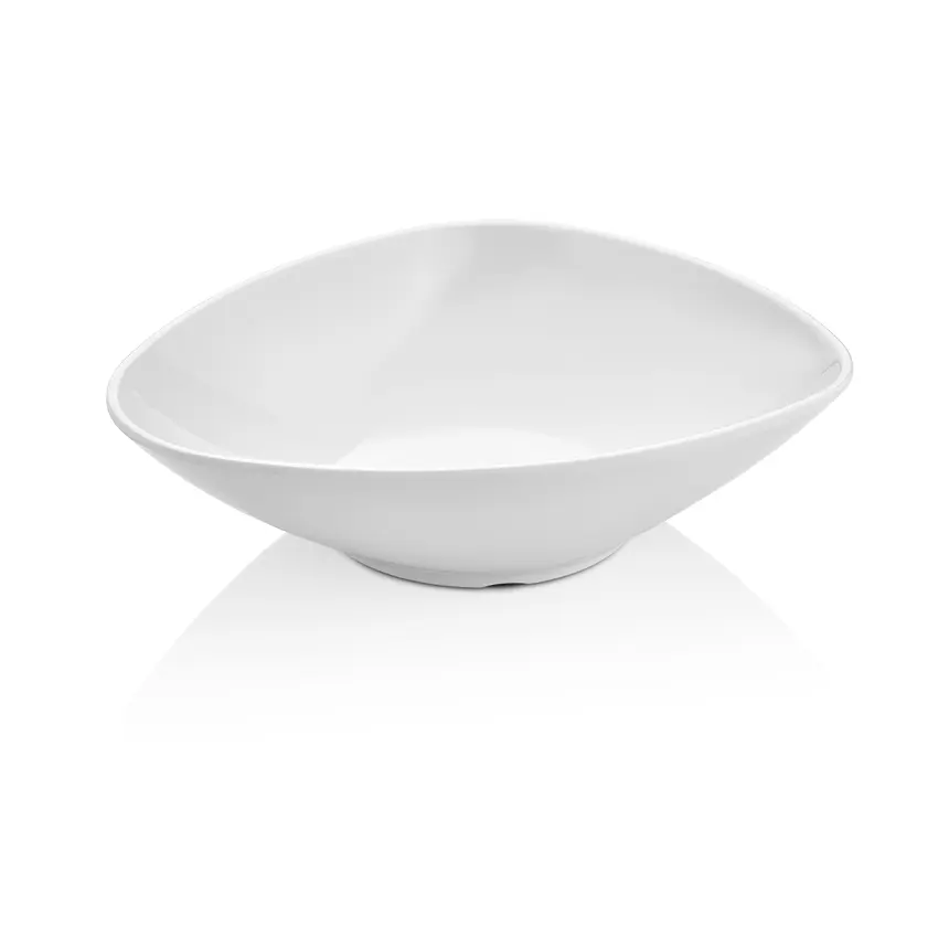 Külsan 6323.PW Bermuda porselen beyazı parlak kırılmaz melamin büyük kase (990 ml).