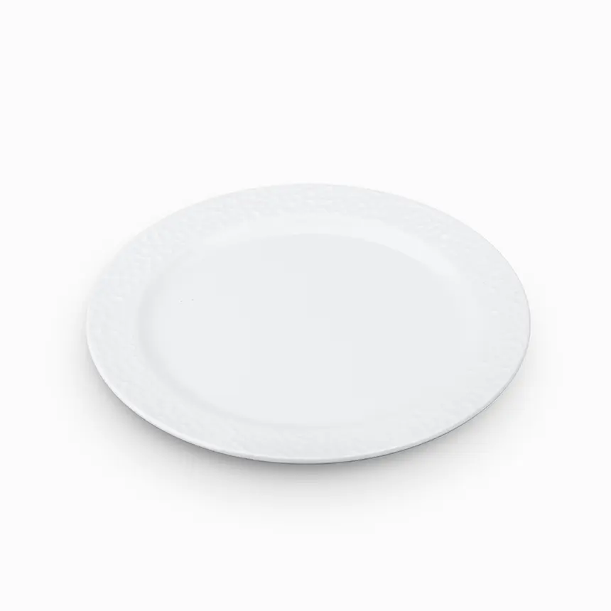 Kplus 8126.CW krem beyaz parlak kırılmaz melamin servis tabağı (26 cm).