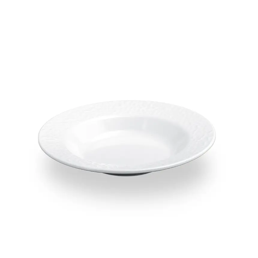 Kplus 8220.CW krem beyaz parlak kırılmaz melamin çukur tabak (20 cm).