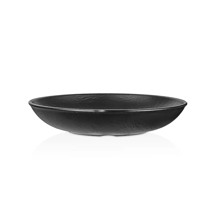 Külsan M11623.BL Tilda Matt siyah mat kırılmaz melamin çukur tabak (23 cm, 1 Lt).