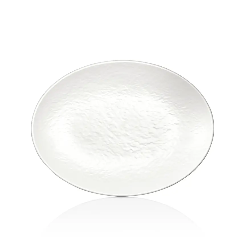 Külsan M11830.CW Tilda Matt krem beyaz mat kırılmaz melamin oval tabak (30x22.3 cm).