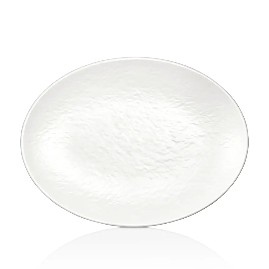 Külsan M11835.CW Tilda Matt krem beyaz mat kırılmaz melamin büyük oval tabak (35x26 cm).