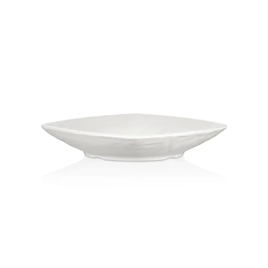 Külsan M7221.CW Carre Matt krem beyaz mat kırılmaz melamin çukur tabak (21x25 cm, 1 Lt).