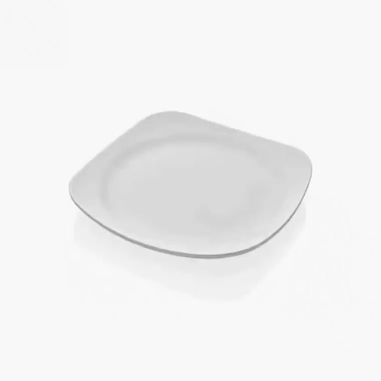 Külsan 4121.PW Bergama porselen beyazı parlak kırılmaz melamin düz tabak (21 cm).