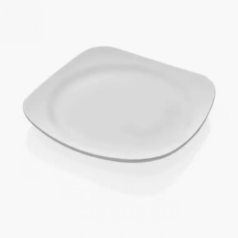 Külsan 4131.PW Bergama porselen beyazı parlak kırılmaz melamin XL düz tabak/supla (31 cm).