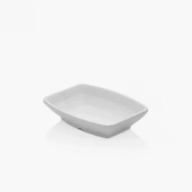 Külsan 5414.PW Nora porselen beyazı parlak kırılmaz melamin oval tabak (14x10 cm).