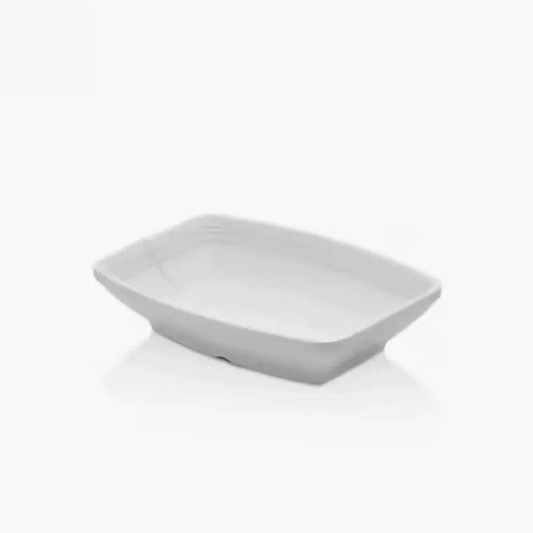 Külsan 5417.PW Nora porselen beyazı parlak kırılmaz melamin oval tabak (17x12 cm).