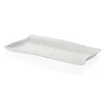 53x32,5 cm ölçülerinde, 3,6 cm sığ yüksekliğe sahip krem beyaz renkli tam boy modern kavisli HappyChef açık büfe teşhir tepsisi ve sunum tabağı.