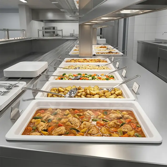 53x32,5 cm HappyChef Krem Beyaz Gastronorm Küvet 11100.CW - Görsel 1