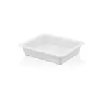 32,5x26,5 cm ölçülerinde, 6,5 cm orta derinliğe ve 2,9 litre hacme sahip, krem beyaz renkli dikdörtgen geniş HappyChef gastronorm küvet ve teşhir kabı.