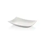 33x23 cm ölçülerinde, 6 cm yüksekliğe sahip krem beyaz renkli modern kavisli dikdörtgen HappyChef açık büfe sunum kasesi ve meze teşhir tabağı.