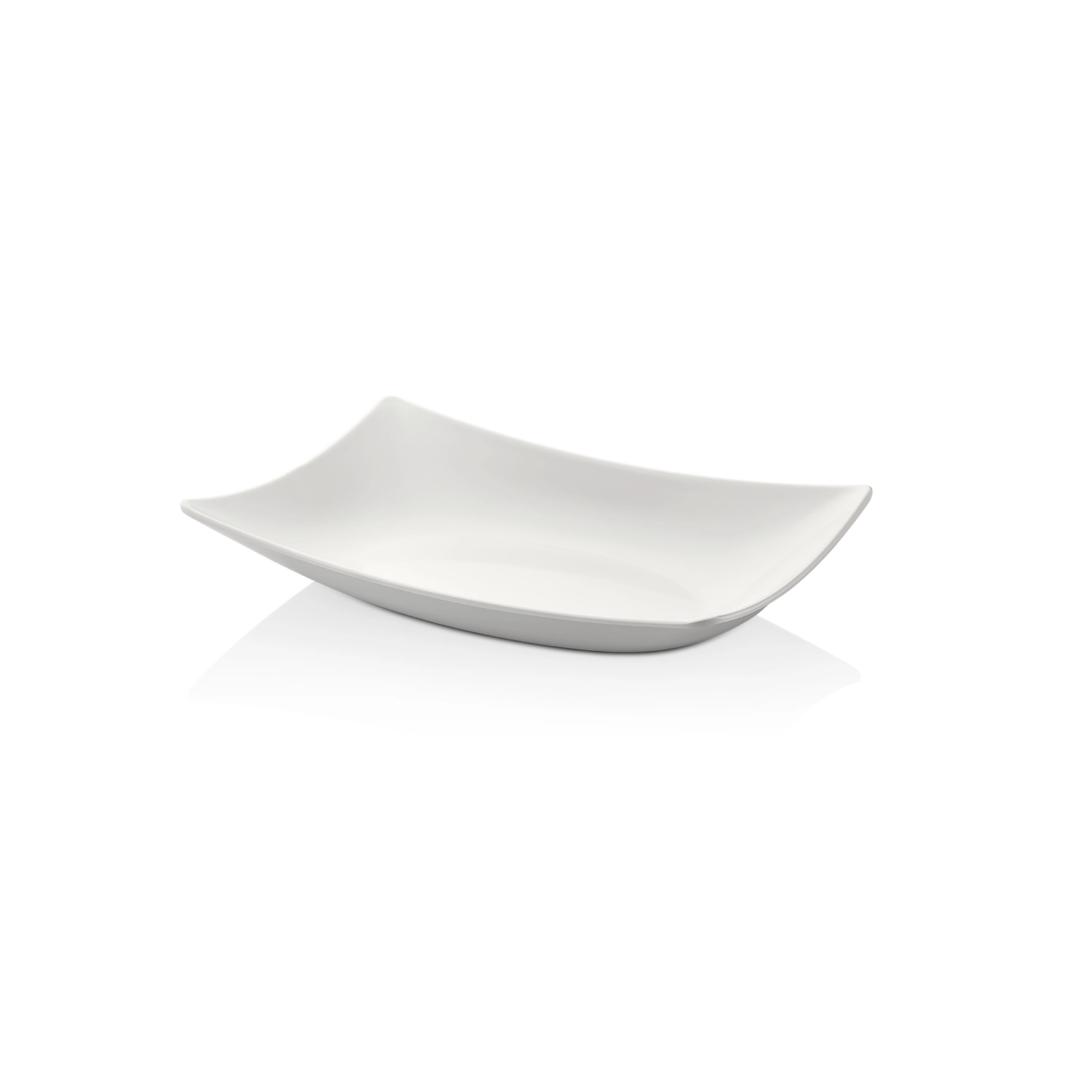 HappyChef Krem Beyaz Kavisli Dikdörtgen Teşhir Kasesi - 33x23 cm 33x23 cm ölçülerinde, 6 cm yüksekliğe sahip krem beyaz renkli modern kavisli dikdörtgen HappyChef açık büfe sunum kasesi ve meze teşhir tabağı.