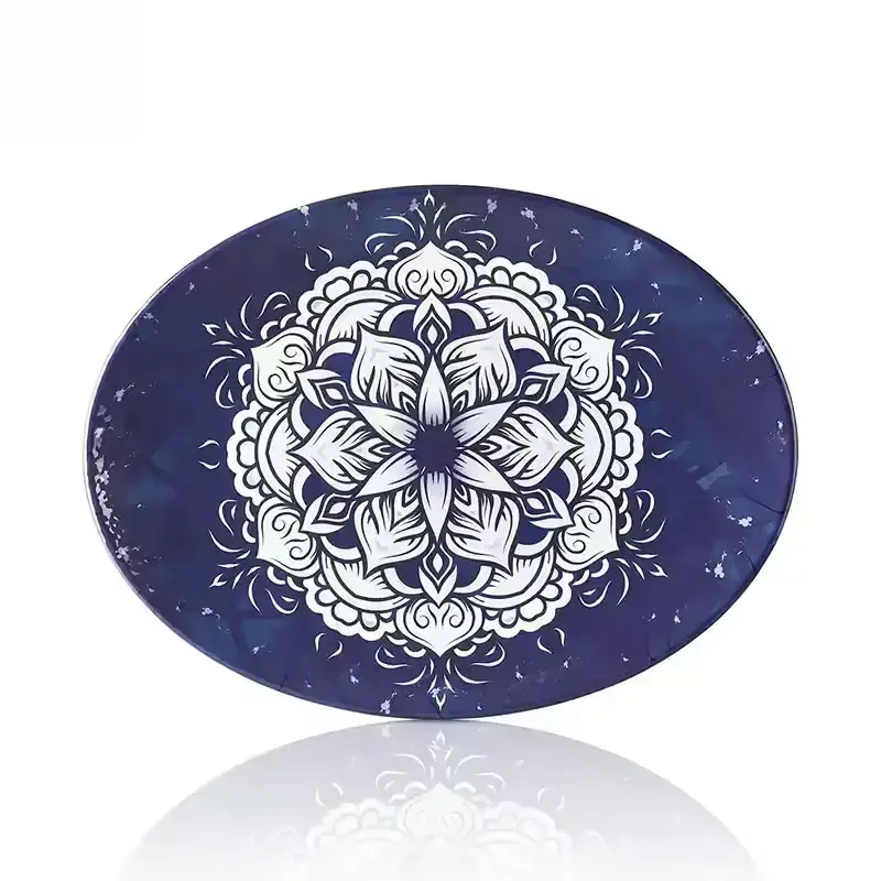 Kulsan 11849.CW.LAR Tilda Larissa Desenli Büyük Melamin Oval Tabak 49x36.5cm."