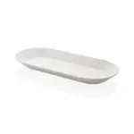 48x22 cm ölçülerinde, 4 cm yüksekliğe sahip krem beyaz renkli uzun oval HappyChef açık büfe sunum tepsisi ve balık/meze teşhir tabağı.
