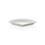 36x21 cm ölçülerinde, 4 cm sığ derinliğe sahip krem beyaz renkli kavisli köşe formunda HappyChef gastronorm teşhir tabağı ve sunum kabı.