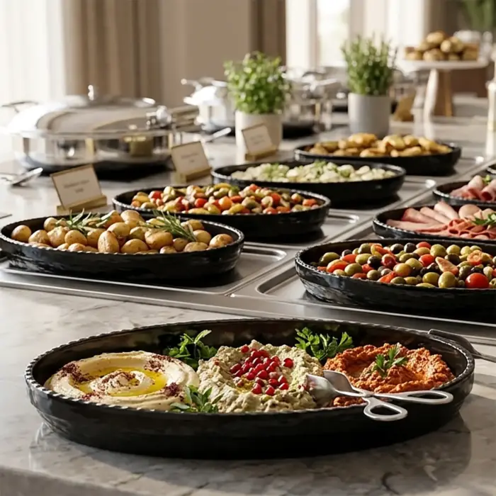 40x25 cm Olie Siyah Oval Tabak 21040.BL - Görsel 1
