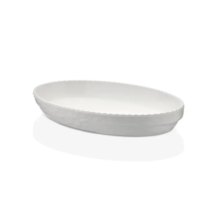 40x25 cm Olie Krem Beyaz Oval Tabak 21040.CW - Görsel 3