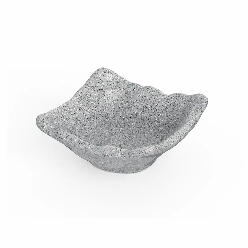 Kulsan 25109.GG Terra Gri Granit melamin ramekin, dayanıklı otel ekipmanı.