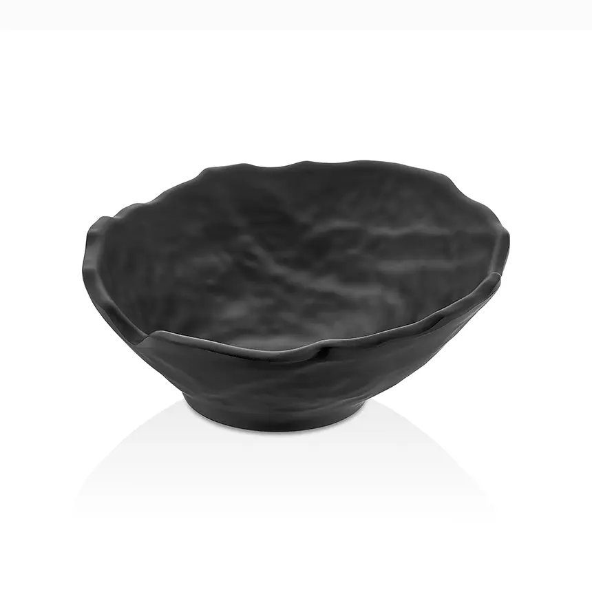 Kulsan Slanted 23cm Siyah Melamin Kase 26023.BL - Kırılmaz, 770ml, Asimetrik Tasarım"