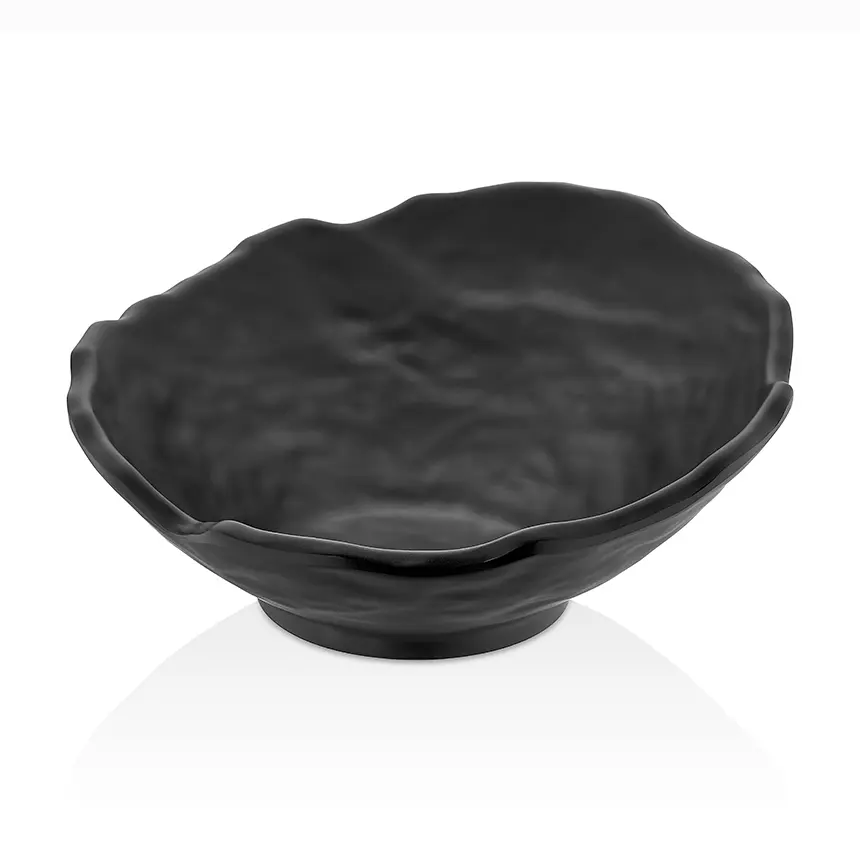 Kulsan Slanted 28cm Siyah Melamin Kase 26028.BL - Kırılmaz, 1.1 Lt, Büyük Asimetrik Kase"