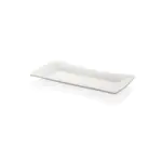 34x17,5 cm ölçülerinde, 3 cm yüksekliğe sahip krem beyaz renkli dikdörtgen HappyChef açık büfe sunum tepsisi ve meze teşhir tabağı.
