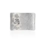 27,7x19,2 cm ölçülerinde, 2,8 cm yüksekliğe sahip gri beton efektli ve etnik mandala desenli dikdörtgen HappyChef açık büfe sunum ve meze teşhir tabağı.