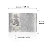 34,1x23,6 cm ölçülerinde, 3,3 cm yüksekliğe sahip gri beton efektli ve etnik mandala desenli dikdörtgen HappyChef açık büfe sunum ve meze teşhir tabağı.