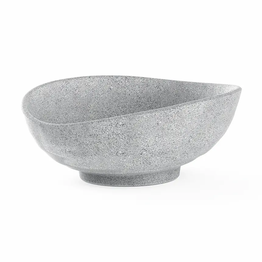 Kulsan 36026.GG Galaxy Gri Granit büyük melamin kase, 1.6 Lt, büfe sunumu.