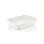 32,5x26,5 cm ölçülerinde, 7,5 cm yüksekliğe ve 3,8 litre hacme sahip parlak beyaz geniş dikdörtgen HappyChef melamin açık büfe ve meze reyonu teşhir küveti.