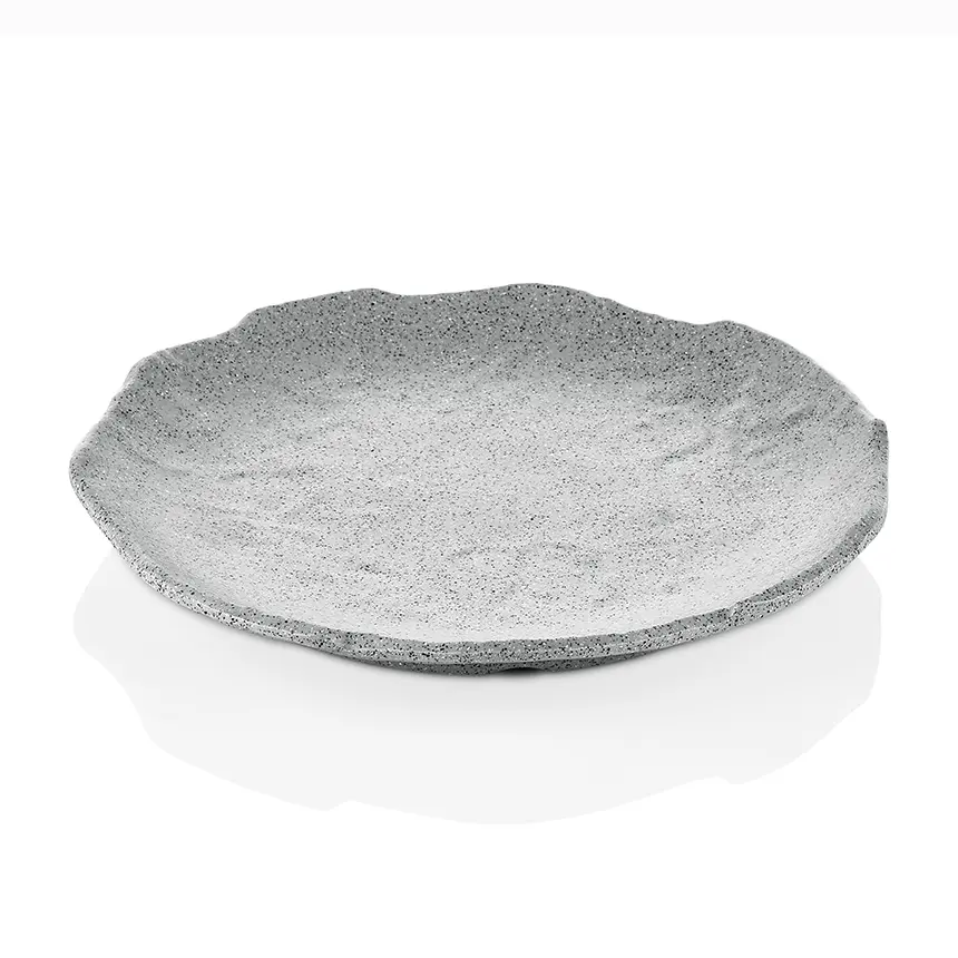 Kulsan 43016.GG Norma Gri Granit melamin tabak, Ø16cm, kahvaltı ve meze.