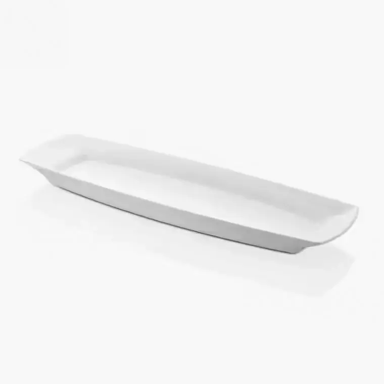 Kulsan 145316.CW Abba Melamin Krem Beyaz Dar Servis Tabağı 53cm."