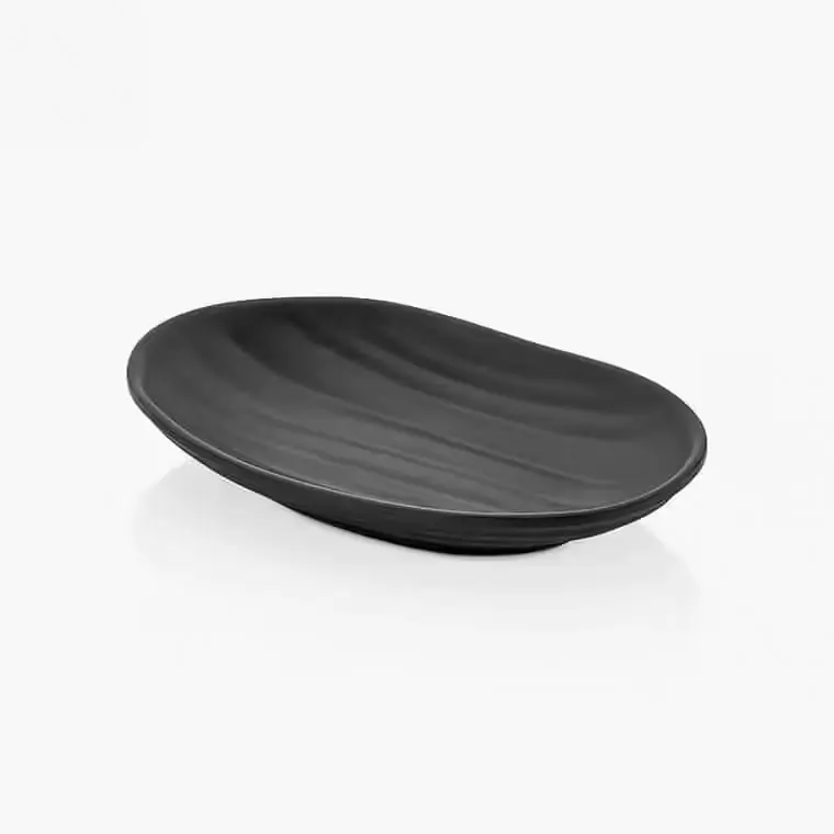 "Kulsan 27018.BL Terra Siyah Elips Melamin Tabak 18.3x11.5cm."