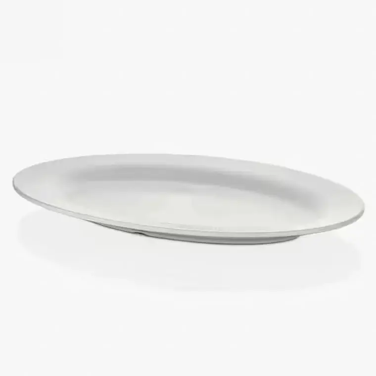 Kulsan 11064.CW Nova Krem Beyaz Yağmur Efektli Melamin Dev Oval Tabak 64x44cm."