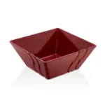 30x30 cm ölçülerinde ve 6.4 litre hacimli, dış yüzeyi dalga detaylı ekstra büyük boy kare kırmızı salata ve açık büfe sunum kasesi.